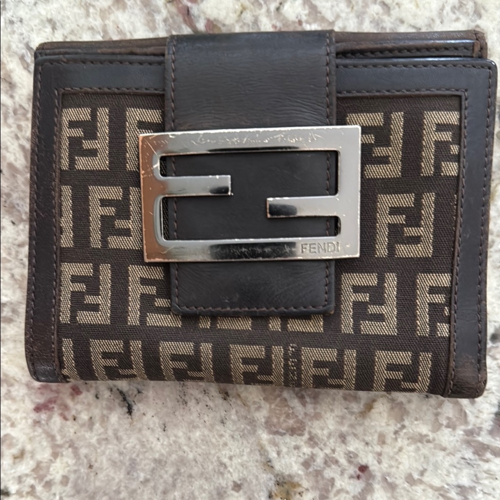 Fendi Brown and Black Wallet